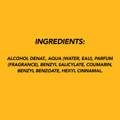 List of ingredients on a yellow background
