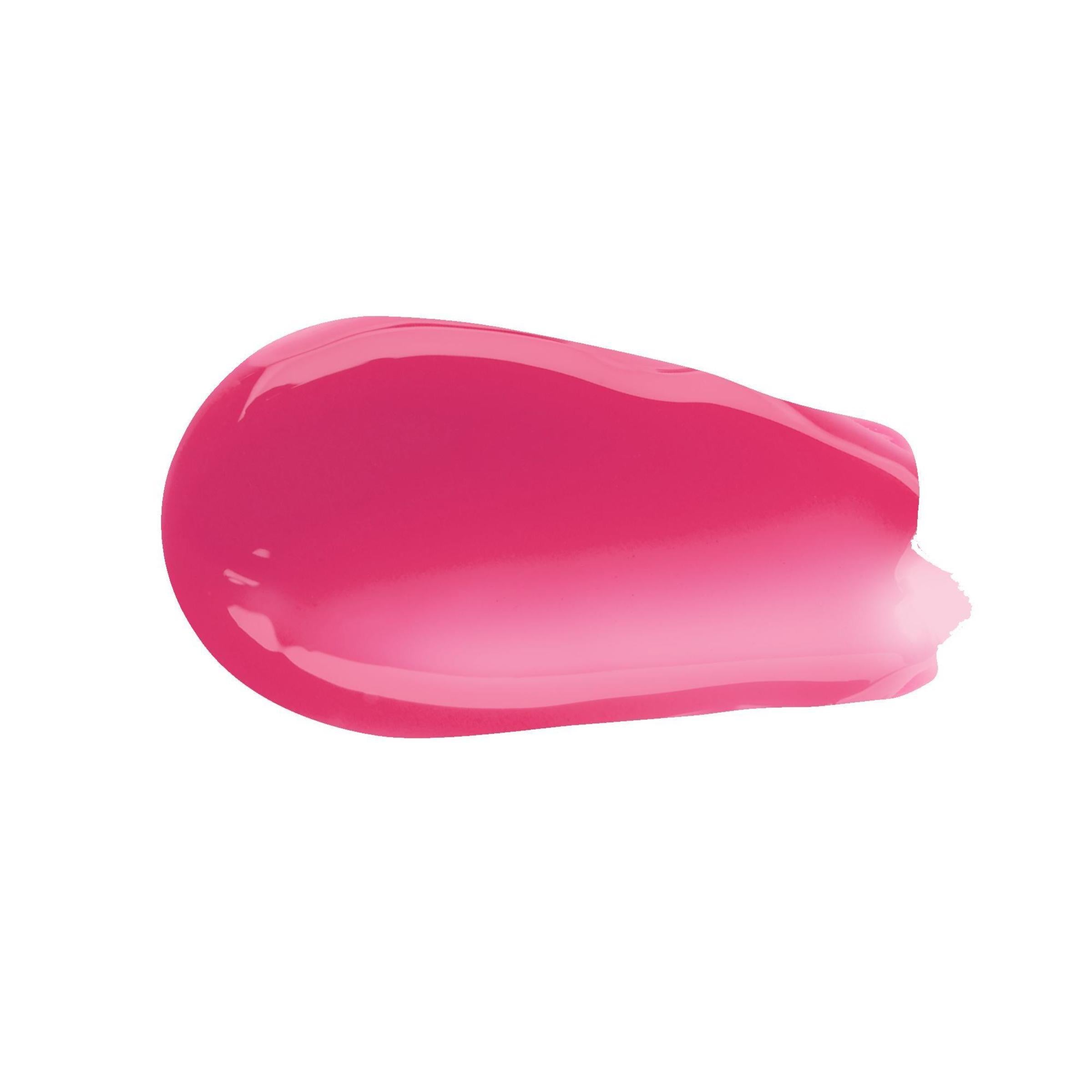 Pink lip balm on a white background